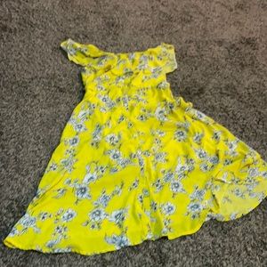 Yellow floral summer dress